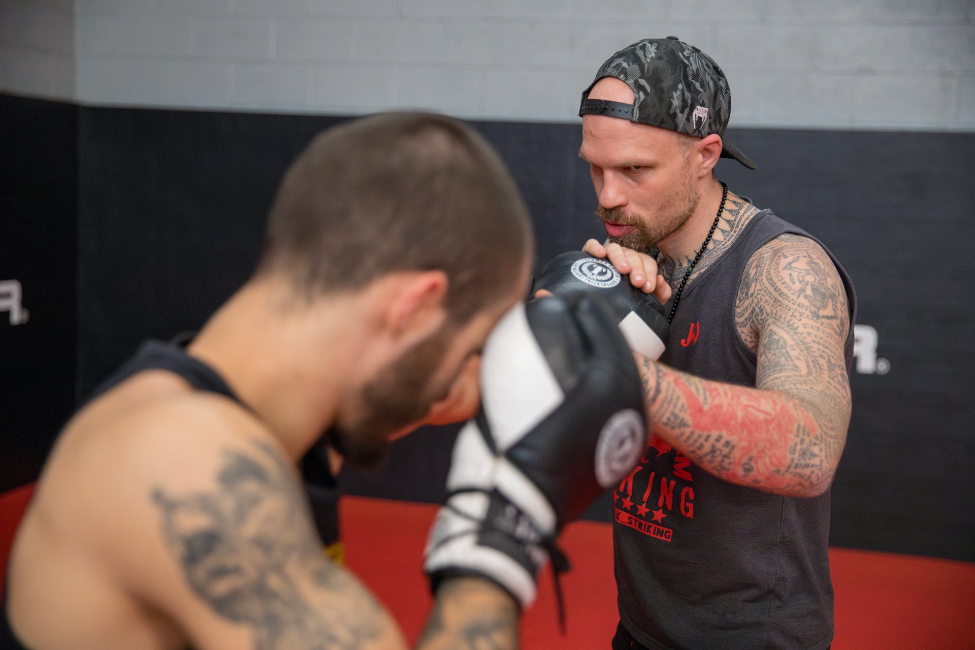 A photo of fighters demonstrating techniques