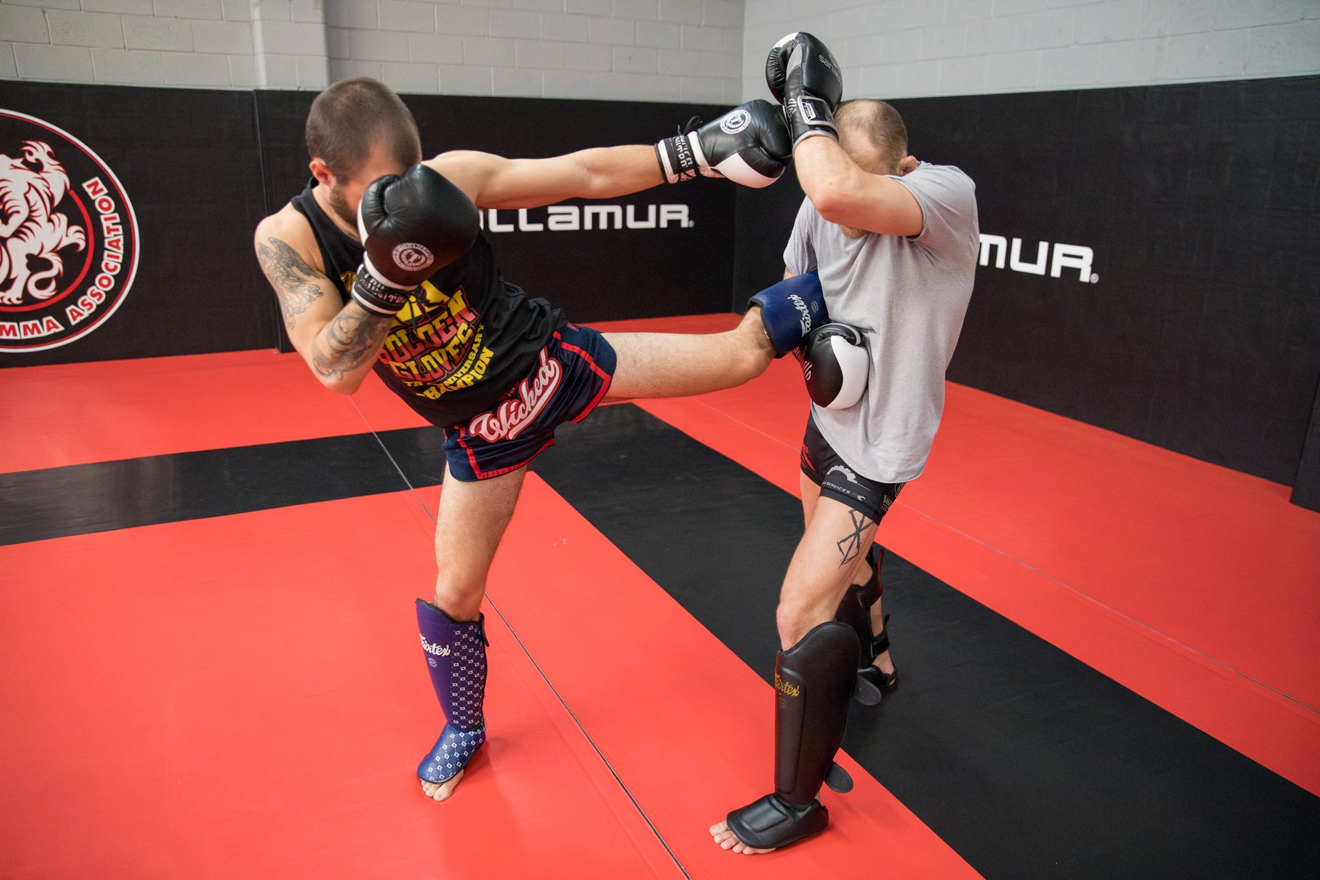 A photo of fighters demonstrating techniques