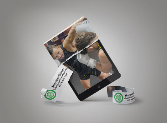 A photo of two fighters demonstrating Muay Thai techniques