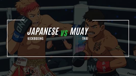 A cartoon image of Japanese Kickboxing Vs Muay Thai