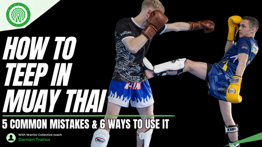 Two fighters demonstrating how to teep in Muay Thai