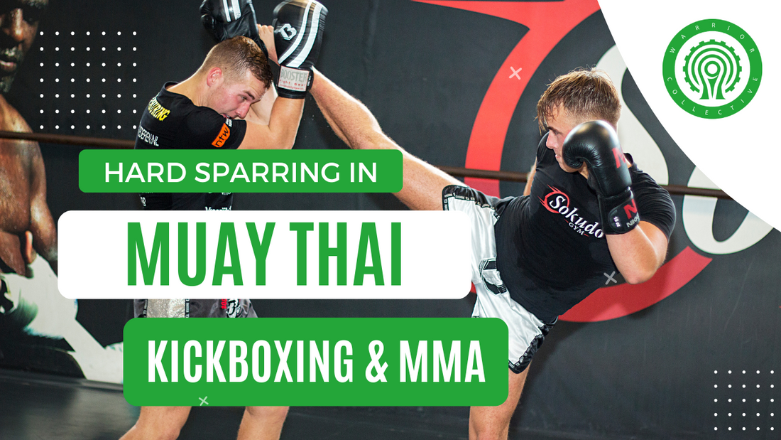 Photo of two fighters sparring from the blog post Hard Sparring in Muay Thai, Kickboxing and MMA