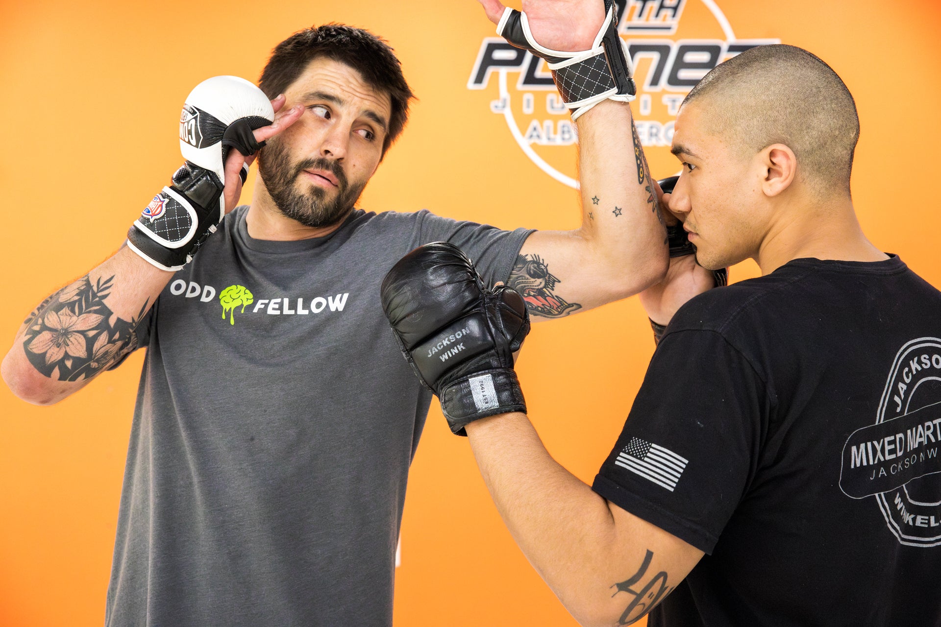 A demonstration of an elbow in MMA