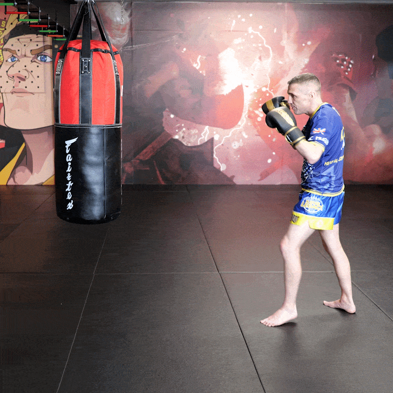 A GIF of a Muay Thai fighter training