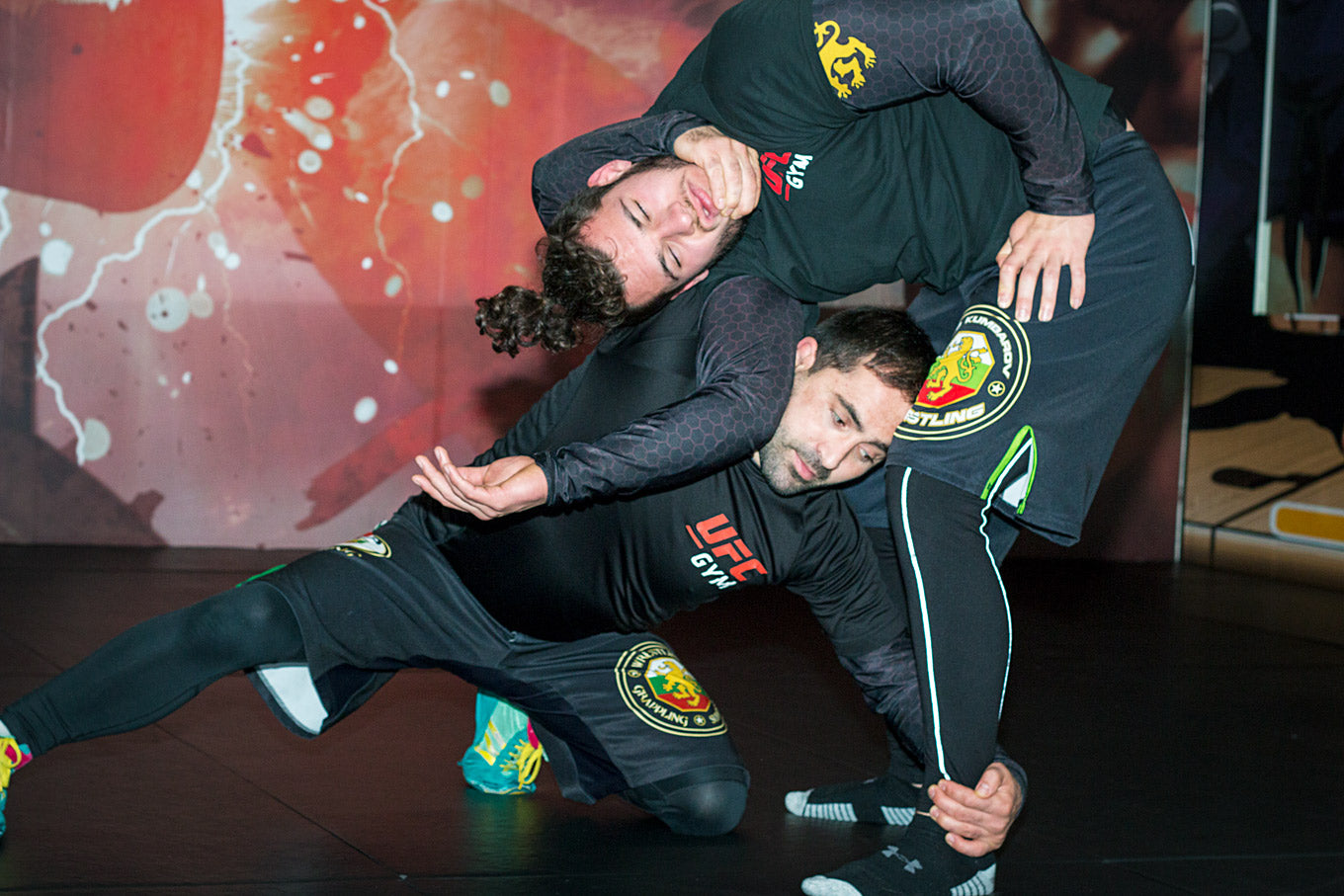 A photo showcasing elite level grappling